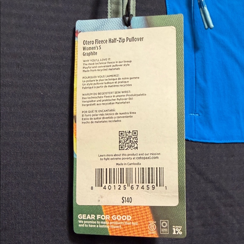 cotopaxi Navy and Blue Half-Zip Pullover Hoodie - Picture 3 of 3